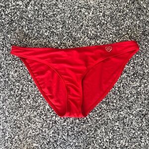 Body Glove ✦ Red Classic Bikini Bottom with Heart Charm (XL)